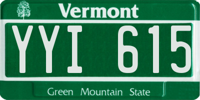 VT license plate YYI615