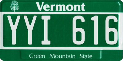 VT license plate YYI616