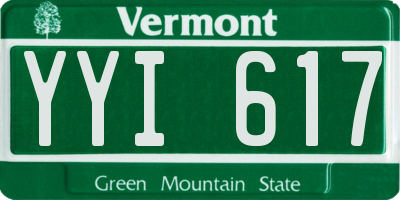 VT license plate YYI617
