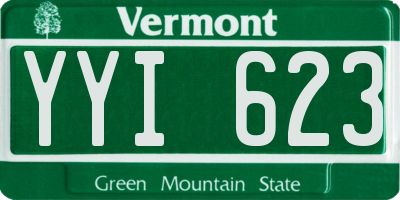VT license plate YYI623
