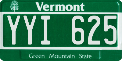 VT license plate YYI625