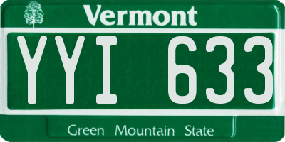VT license plate YYI633