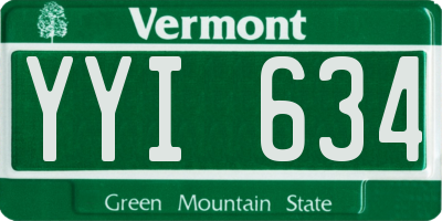 VT license plate YYI634