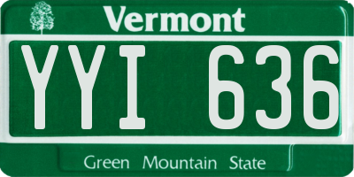 VT license plate YYI636