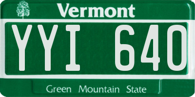 VT license plate YYI640