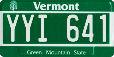 VT license plate YYI641