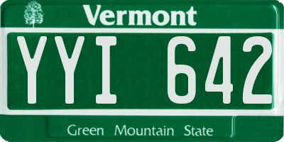 VT license plate YYI642