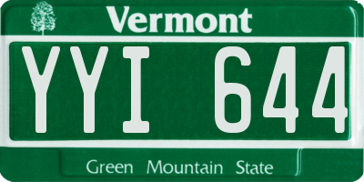VT license plate YYI644