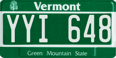 VT license plate YYI648