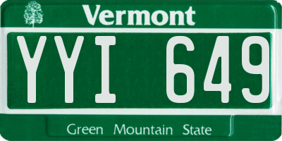 VT license plate YYI649