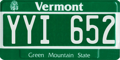 VT license plate YYI652