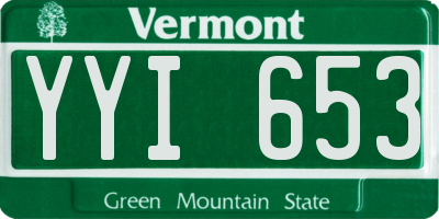 VT license plate YYI653