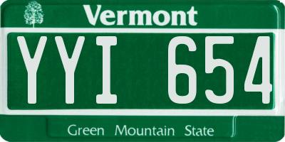 VT license plate YYI654