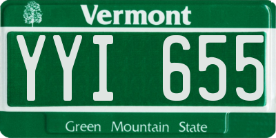 VT license plate YYI655