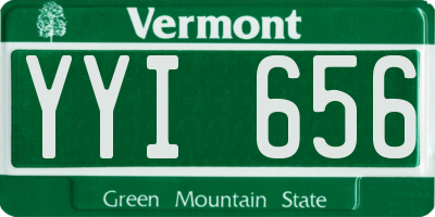 VT license plate YYI656
