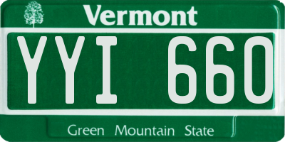 VT license plate YYI660