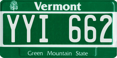 VT license plate YYI662