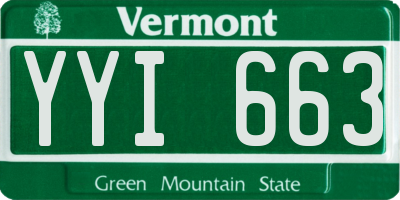 VT license plate YYI663