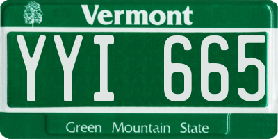 VT license plate YYI665