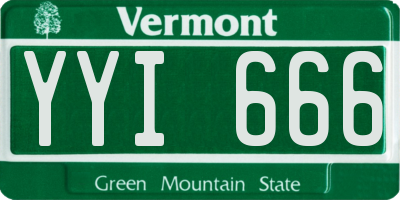 VT license plate YYI666