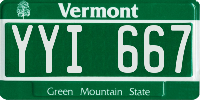 VT license plate YYI667