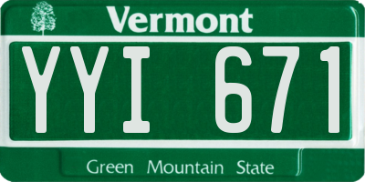 VT license plate YYI671