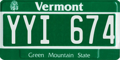 VT license plate YYI674
