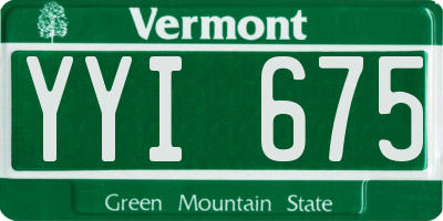 VT license plate YYI675