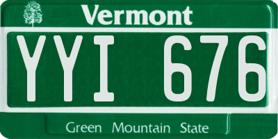 VT license plate YYI676