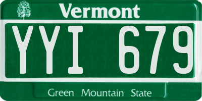 VT license plate YYI679