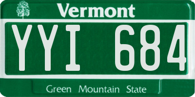 VT license plate YYI684
