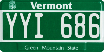 VT license plate YYI686