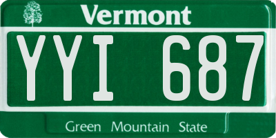 VT license plate YYI687