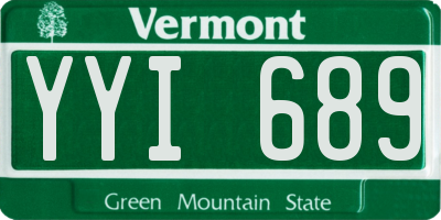 VT license plate YYI689