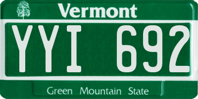 VT license plate YYI692