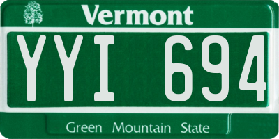 VT license plate YYI694