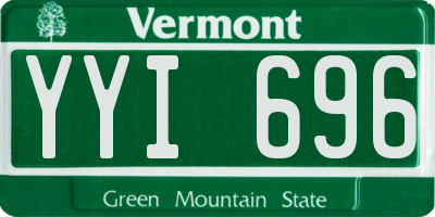 VT license plate YYI696