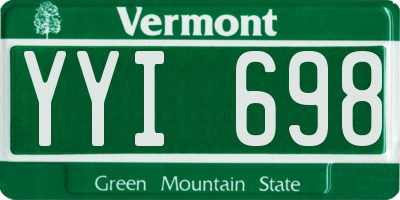 VT license plate YYI698