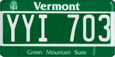 VT license plate YYI703