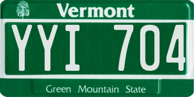 VT license plate YYI704