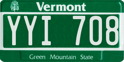 VT license plate YYI708