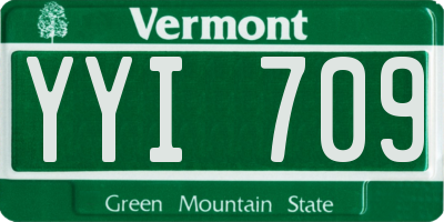 VT license plate YYI709