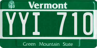 VT license plate YYI710