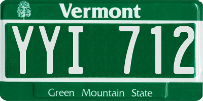 VT license plate YYI712