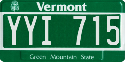 VT license plate YYI715