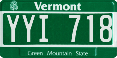 VT license plate YYI718