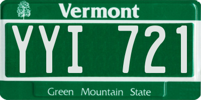 VT license plate YYI721