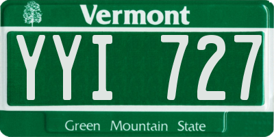 VT license plate YYI727