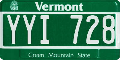 VT license plate YYI728