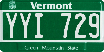 VT license plate YYI729